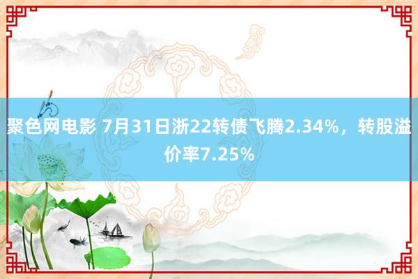 聚色网电影 7月31日浙22转债飞腾2.34%，转股溢价率7.25%