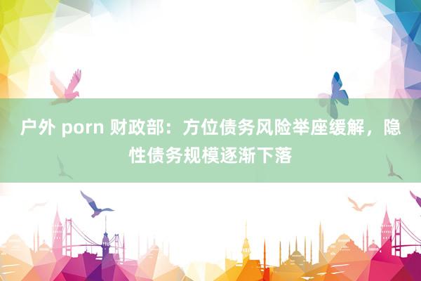 户外 porn 财政部：方位债务风险举座缓解，隐性债务规模逐渐下落