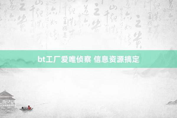 bt工厂爱唯侦察 信息资源搞定